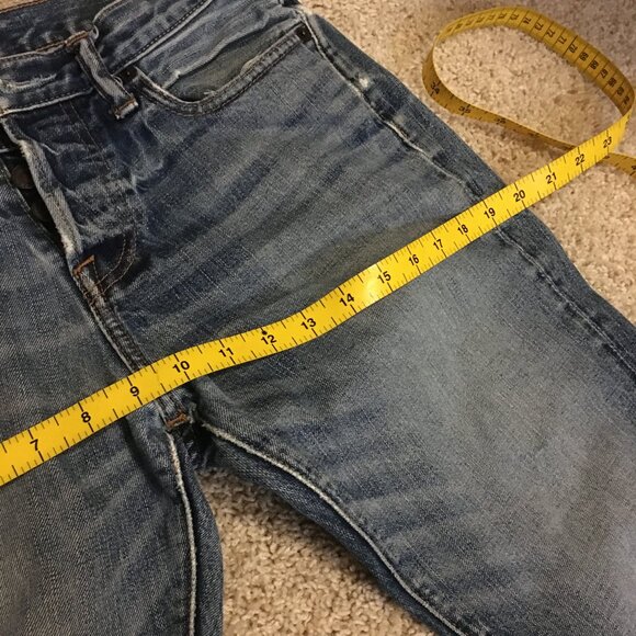 Abercrombie & Fitch Slim & Straight Blue Distressed Denim Jeans - Picture 13 of 16